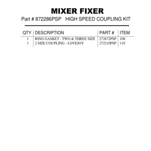 HIGH SPEED COUPLING KIT