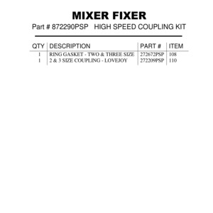 HIGH SPEED COUPLING KIT
