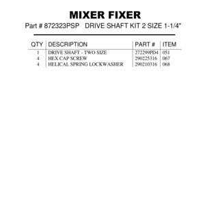 DRIVE SHAFT KIT 2 SIZE 1-1/4"