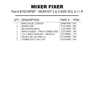 GEAR KIT 2 & 3 SIZE ECL 6.11 R