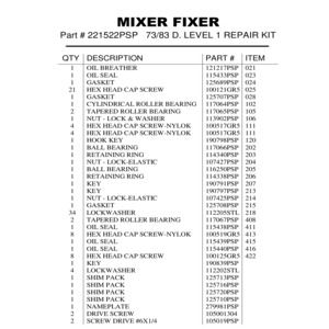 73/83 D. LEVEL 1 REPAIR KIT