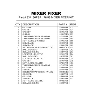 76/86 MIXER FIXER KIT