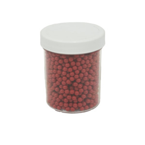 VIAL OF RED BEADS