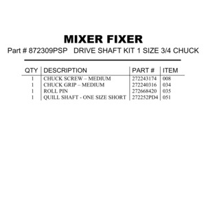 DRIVE SHAFT KIT 1 SIZE 3/4 CHU