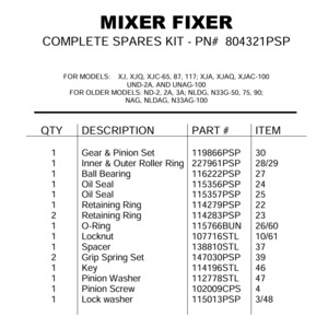 COMPLETE SPARES KIT