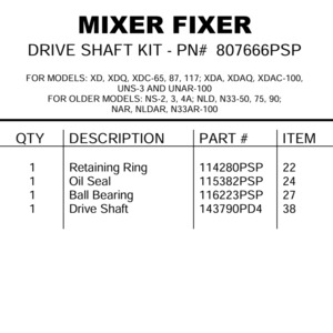 DRIVE SHAFT KIT XD 2 SIZE