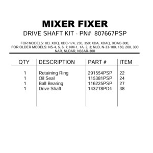 DRIVE SHAFT KIT XD 3 SIZE