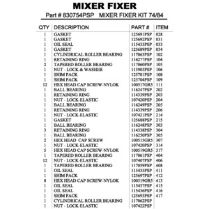 74/84 MIXER FIXER KIT 74/84 MIXER FIXER KIT