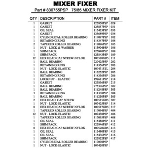 75/85 MIXER FIXER KIT 75/85 MIXER FIXER KIT
