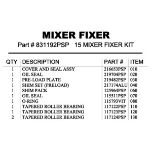 15 MIXER FIXER KIT 15 MIXER FIXER KIT