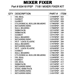 71/81 MIXER FIXER KIT