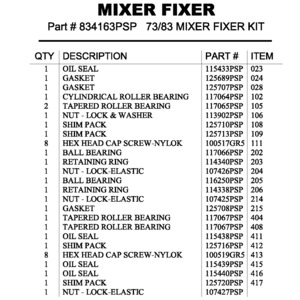 73/83 MIXER FIXER KIT 73/83 MIXER FIXER KIT