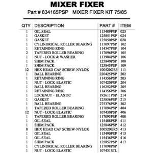 MIXER FIXER KIT 75/85 MIXER FIXER KIT 75/85