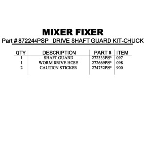 DRIVE SHAFT GUARD KIT-CHUCK