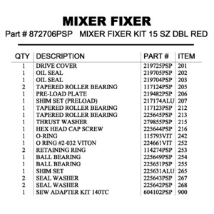 MIXER FIXER KIT 15 SZ DBL RED MIXER FIXER KIT 15 SZ DBL RED