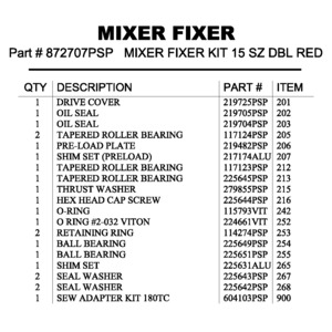 MIXER FIXER KIT 15 SZ DBL RED MIXER FIXER KIT 15 SZ DBL RED