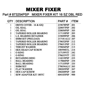 MIXER FIXER KIT 16 SZ DBL RED MIXER FIXER KIT 16 SZ DBL RED