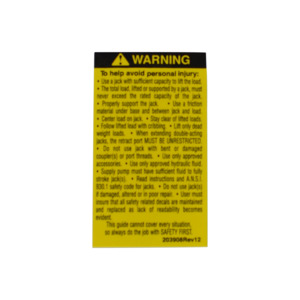 DECAL, WARNING CYLINDER